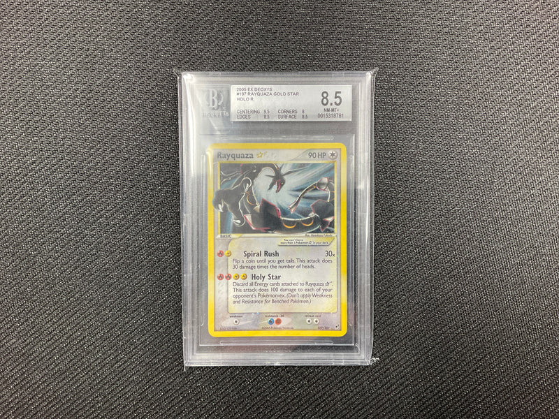 Gold Star Rayquaza BGS 8.5